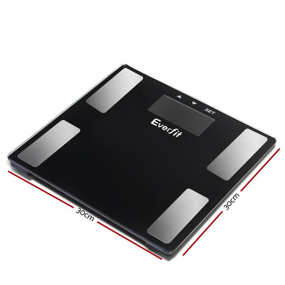 Everfit Body Fat Bathroom Scale Weighing BMI Monitor Gym 180KG - Harrogates