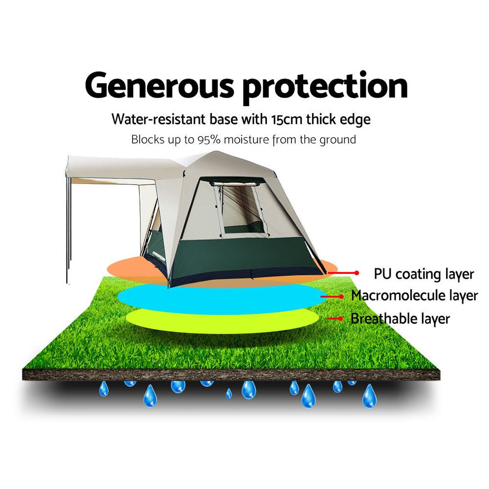 Weisshorn Instant Up Camping Tent 4 Person Pop up Tents Family Hiking Dome Camp - Harrogates