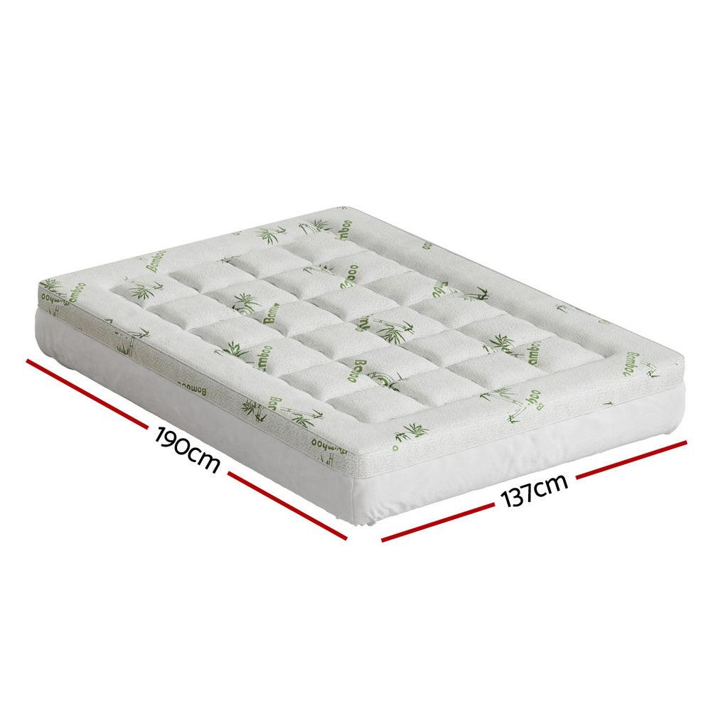Giselle Bedding Mattress Topper Pillowtop Bamboo 7.5cm Double - Harrogates