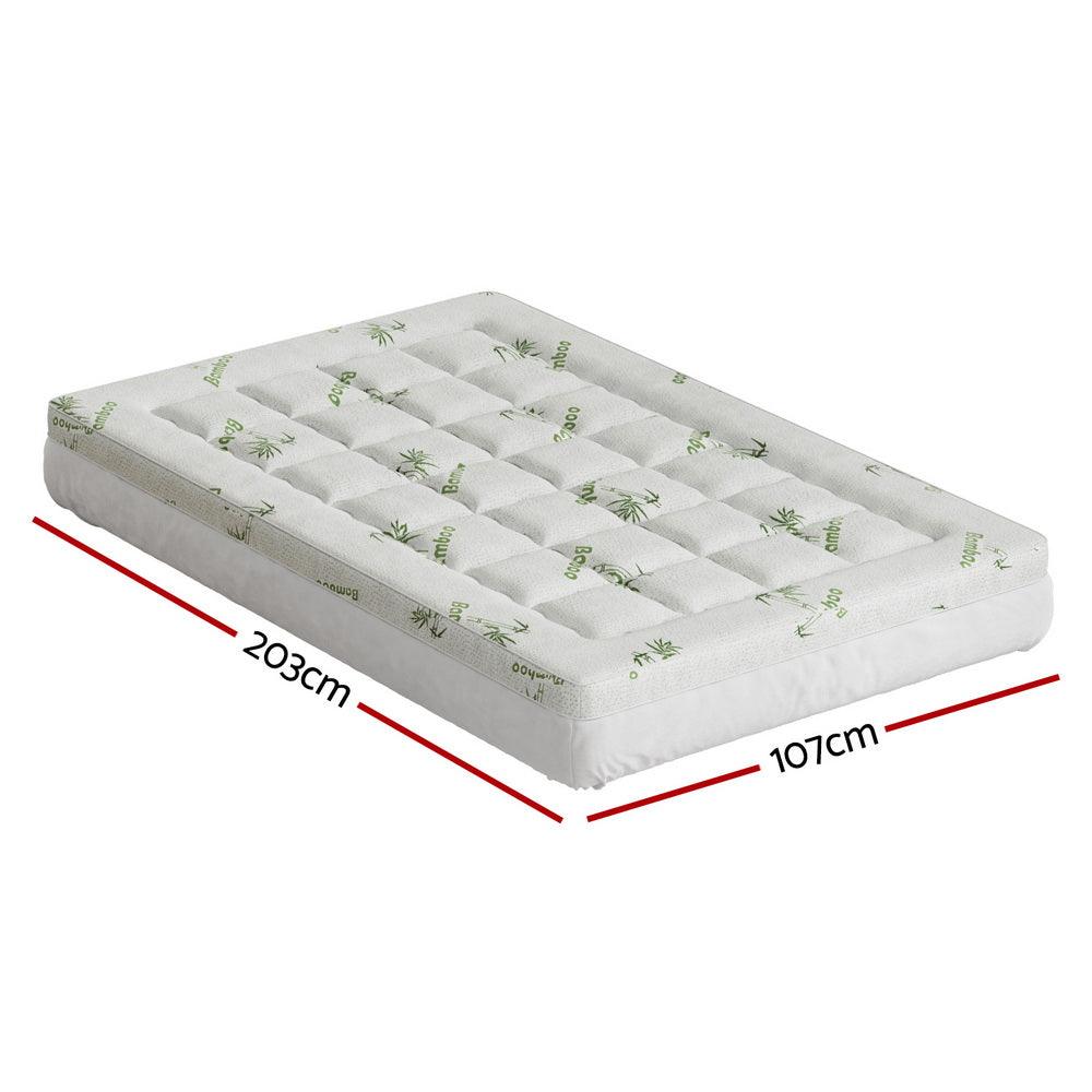 Giselle Bedding Mattress Topper Pillowtop Bamboo 7.5cm King Single - Harrogates