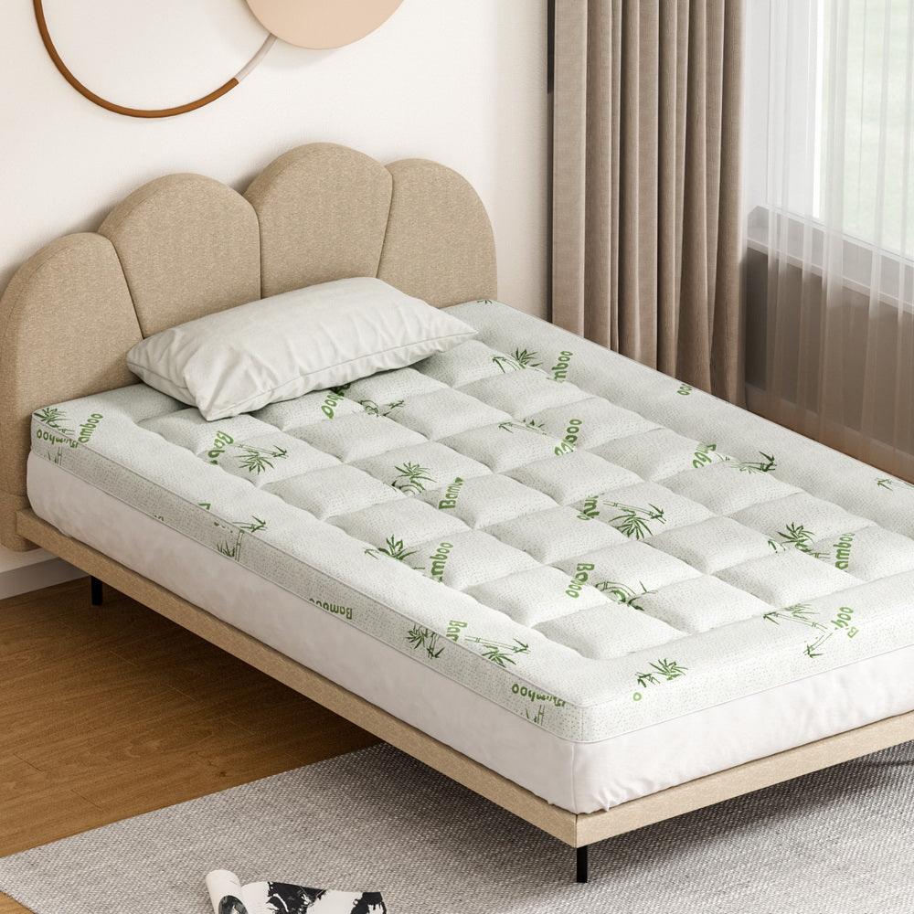 Giselle Bedding Mattress Topper Pillowtop Bamboo 7.5cm King Single - Harrogates