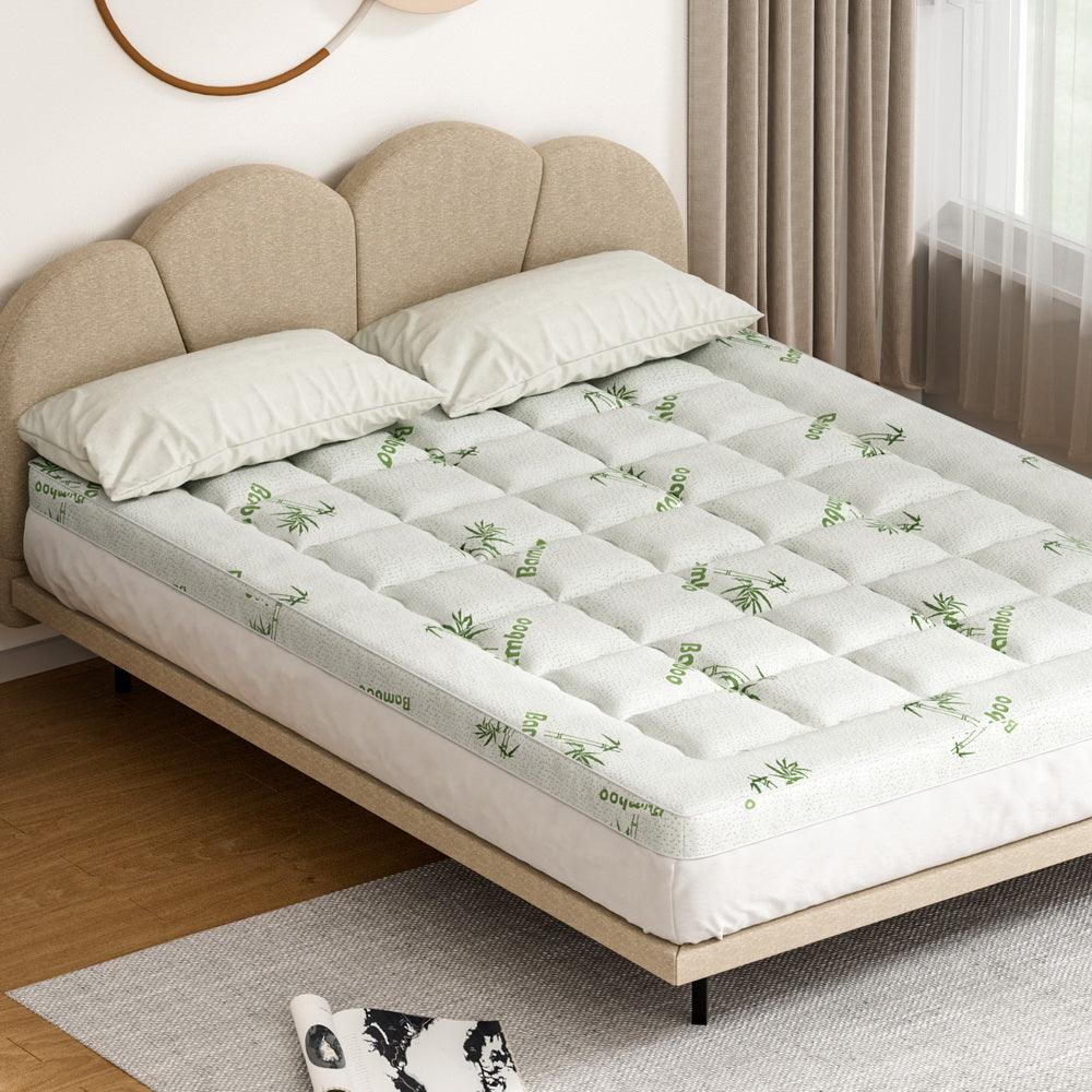 Giselle Bedding Mattress Topper Pillowtop Bamboo 7.5cm Queen - Harrogates