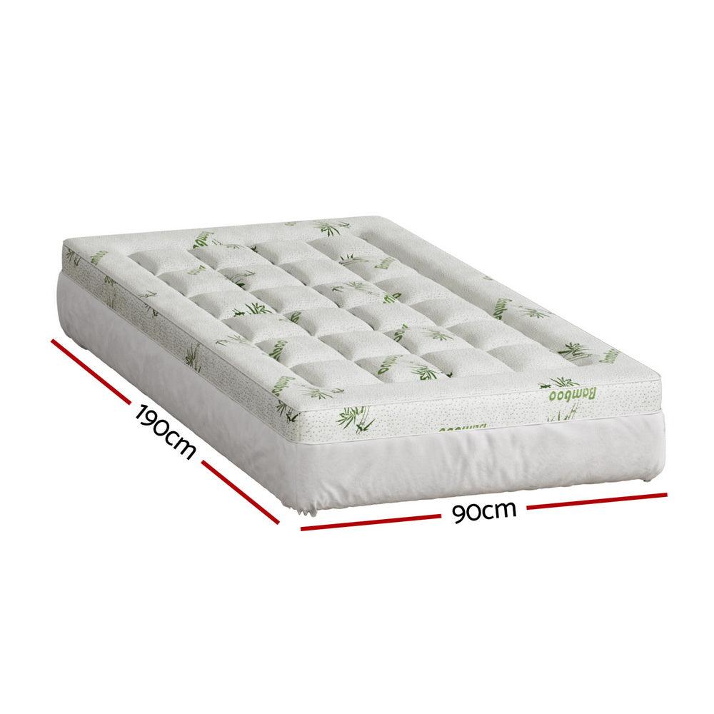 Giselle Bedding Mattress Topper Pillowtop Bamboo 7.5cm Single - Harrogates