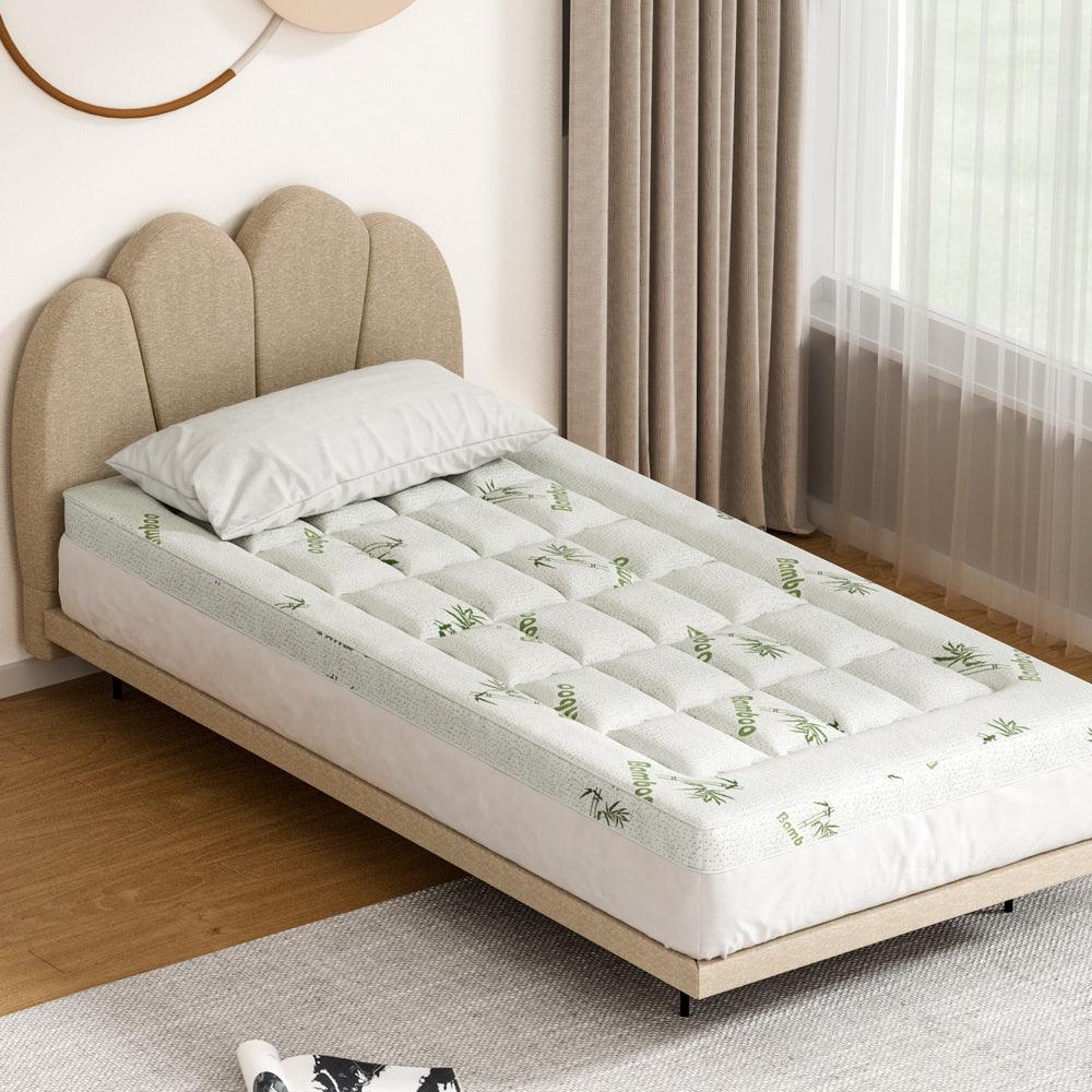 Giselle Bedding Mattress Topper Pillowtop Bamboo 7.5cm Single - Harrogates