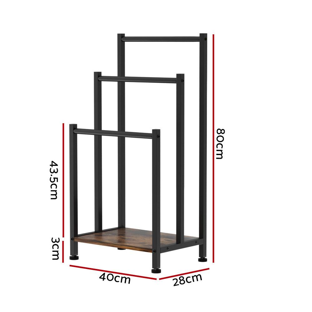 3 Tier Towel Rack Rail Freestanding Holder Bathroom Organizer Laundry Drying Bar - Harrogates