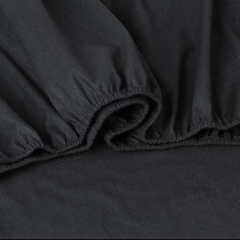 Elan Linen 100% Egyptian Cotton Vintage Washed 500TC Charcoal Queen Bed Sheets Set - Harrogates