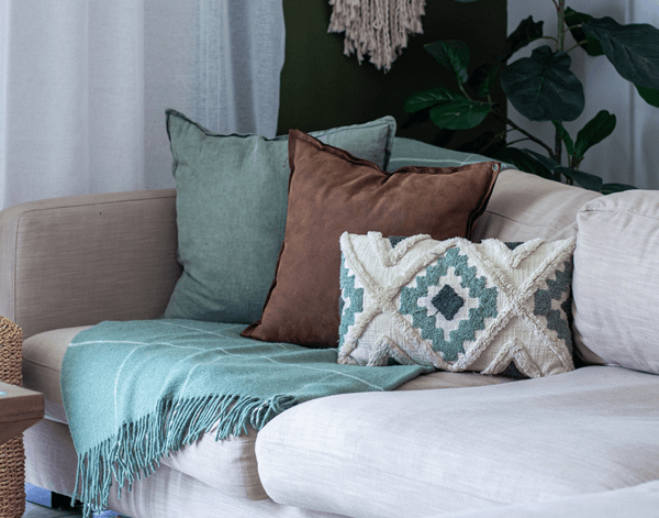 Brighton Throw - 100% NZ Wool - Sage Striped - Harrogates
