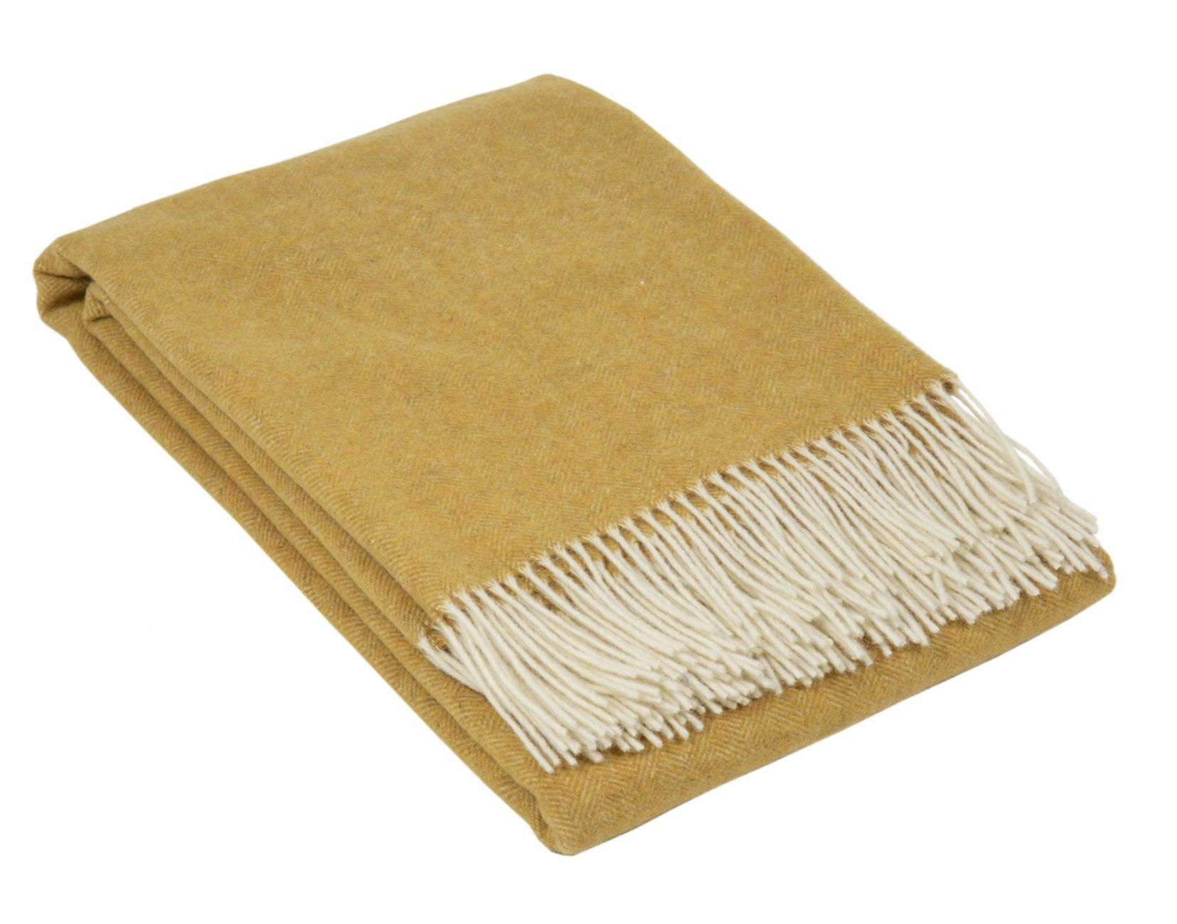 Hampton Throw - Merino Wool Blend - Ochre - Harrogates