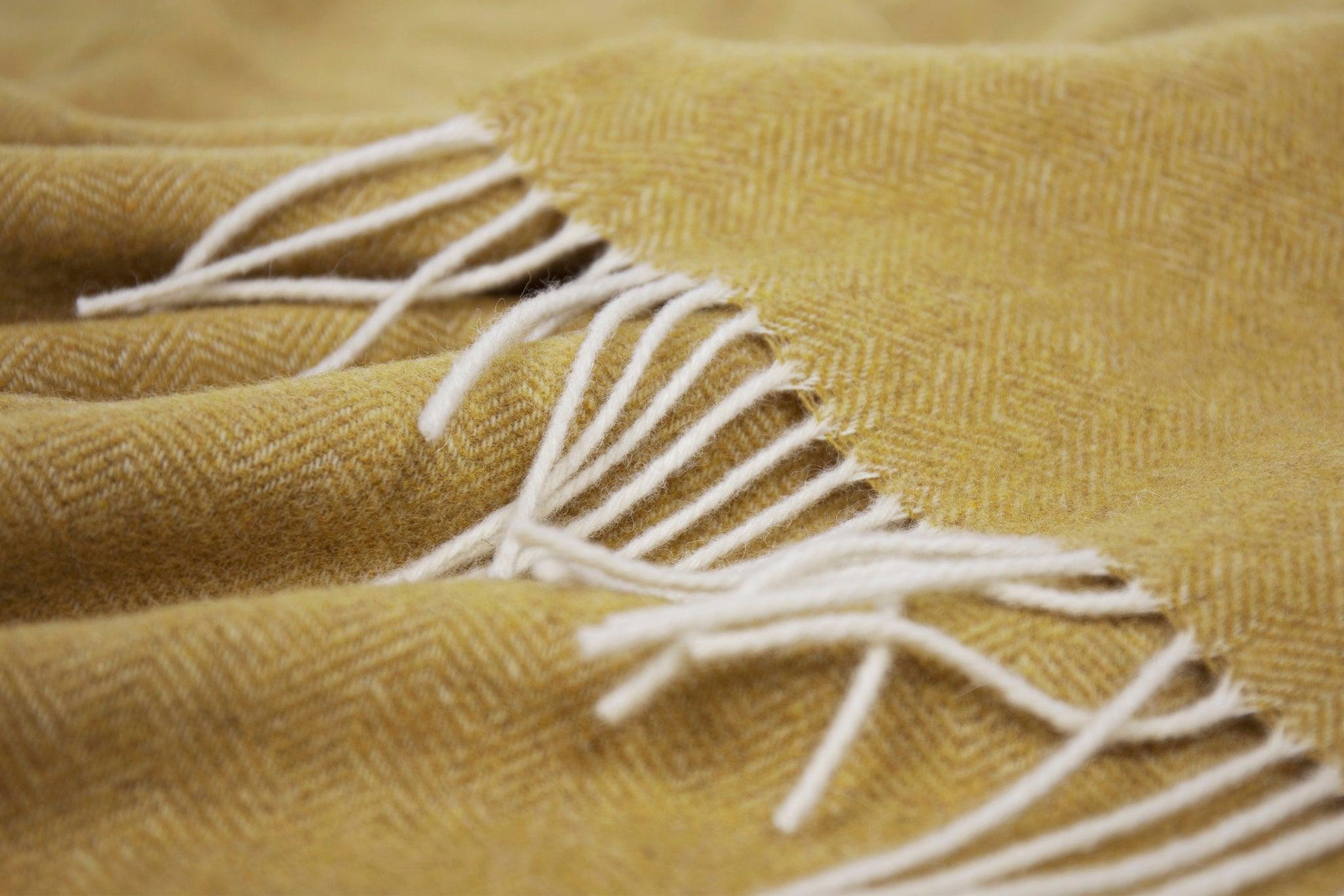 Hampton Throw - Merino Wool Blend - Ochre - Harrogates
