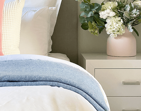 Hampton Throw - Merino Wool Blend - Blue - Harrogates