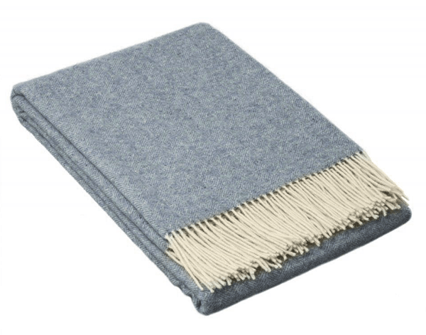 Hampton Throw - Merino Wool Blend - Blue - Harrogates