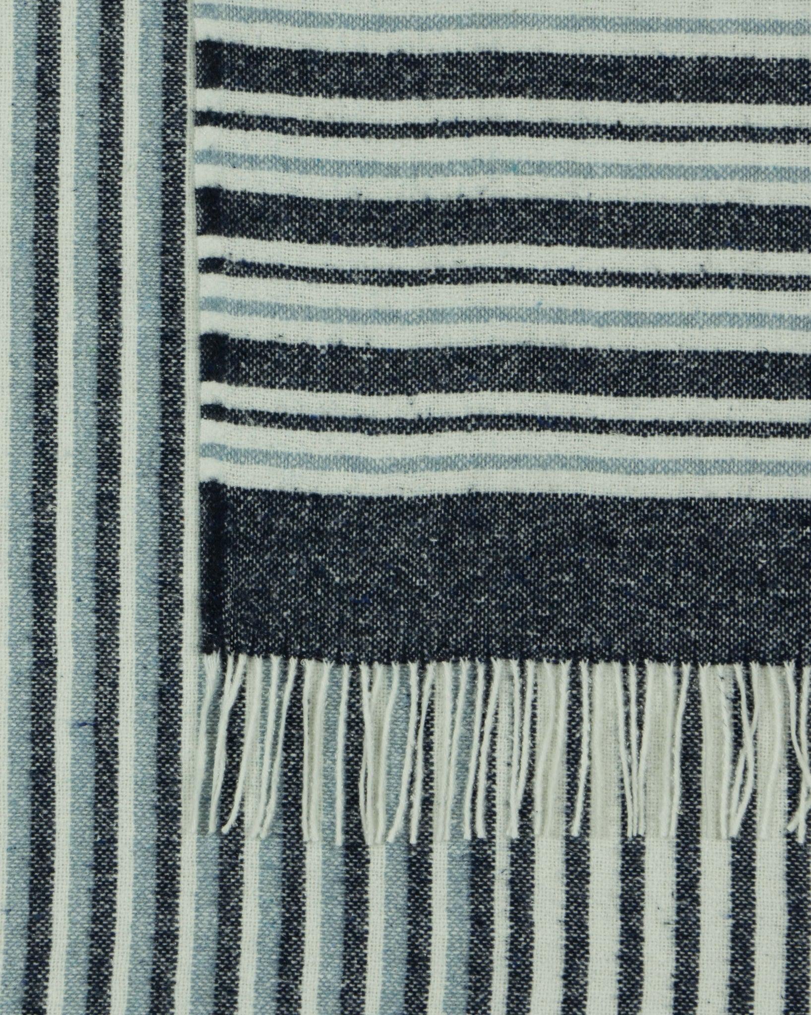 Richmond Throw - Reclaimed Wool Blend - Navy - Harrogates