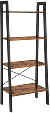 Rustic brown and black steel Metal Frame 4 Tier bookshelf - Harrogates