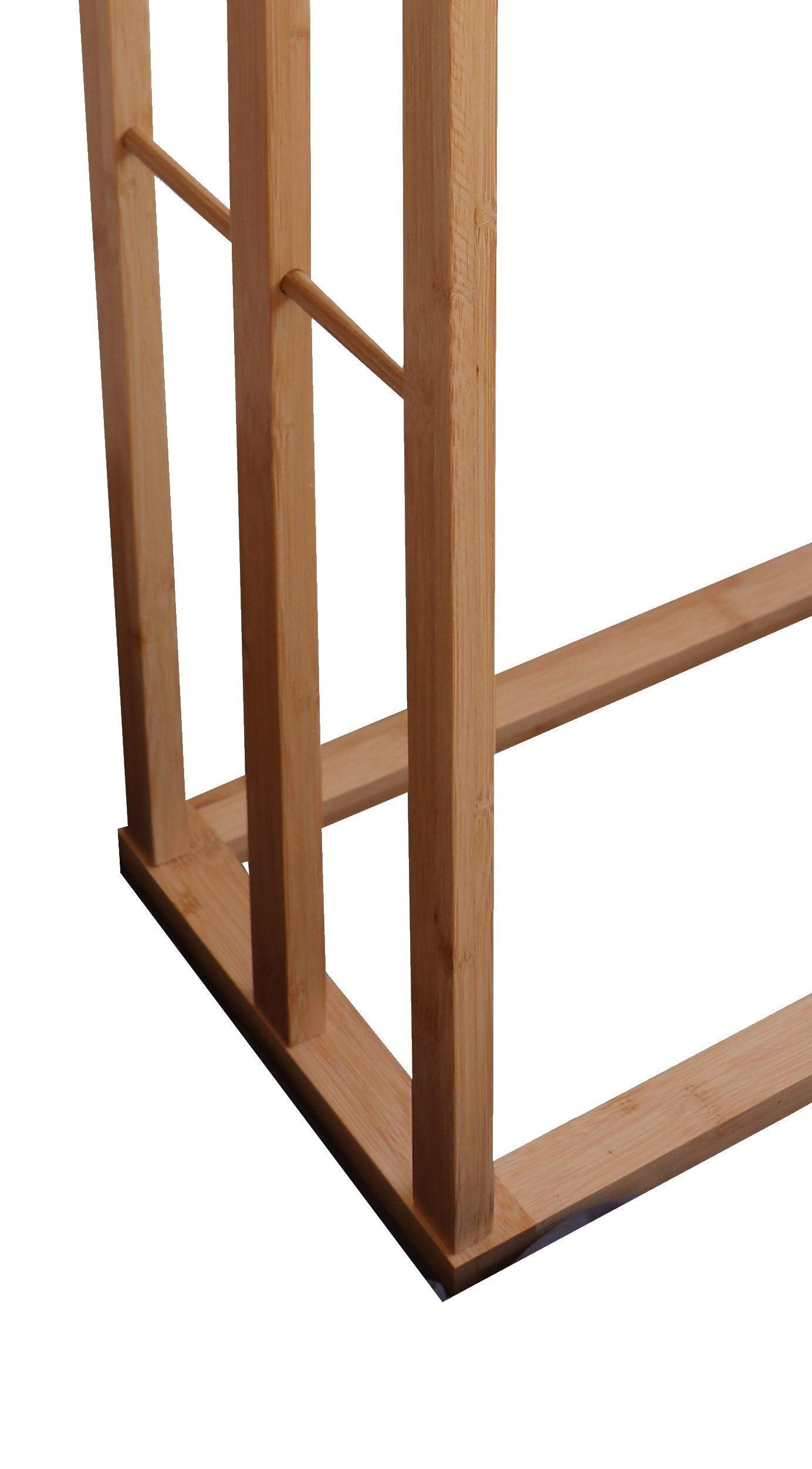 Bamboo Towel Bar Metal Holder Rack 3-Tier Freestanding for Bathroom and Bedroom - Harrogates