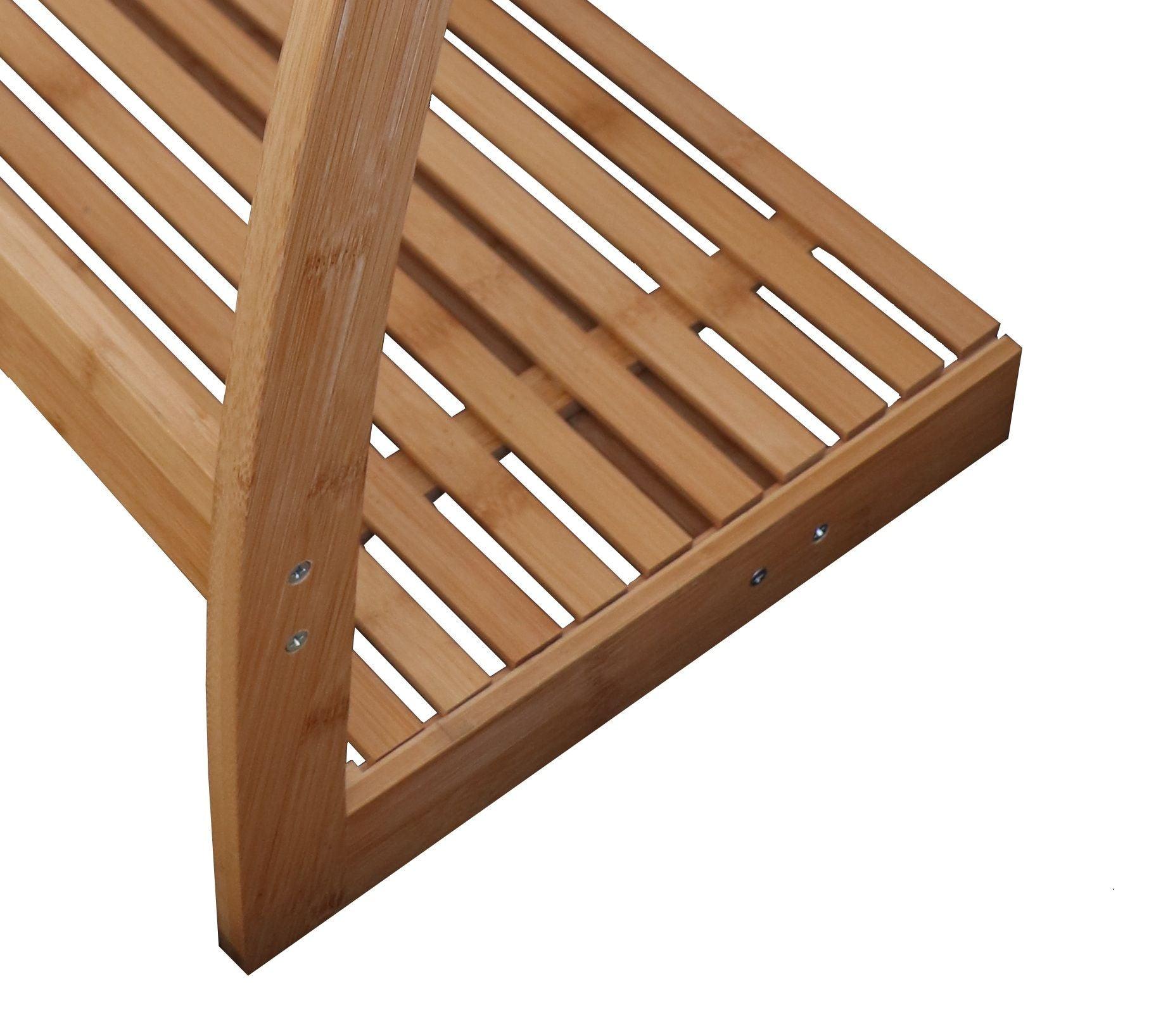 Bamboo Towel Bar Metal Holder Rack 3-Tier Freestanding and Bottom shelf for Bathroom - Harrogates