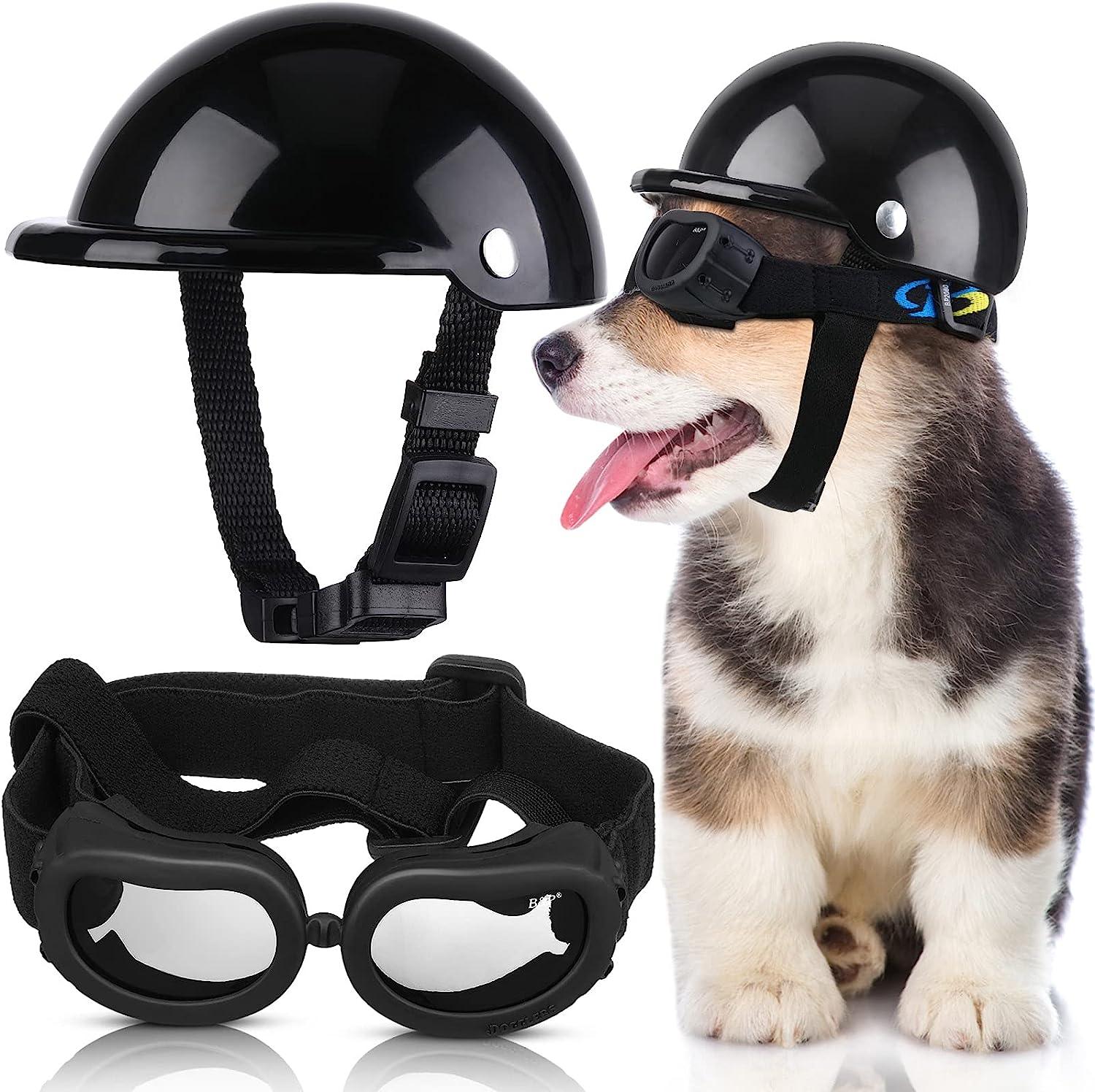 Dog Helmet Goggles, Small Size, Black - Harrogates