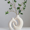 Ceramic Set of 2 Creative White Vases for Home Decor - Harrogates