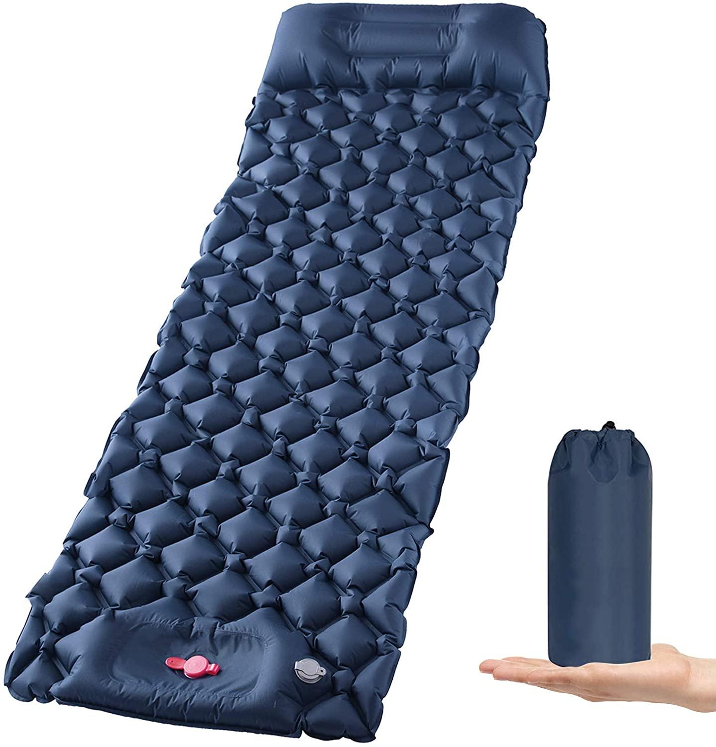 Ultralight Inflatable Camping Sleeping Pad with Pillow for Travelling and Hiking - Harrogates
