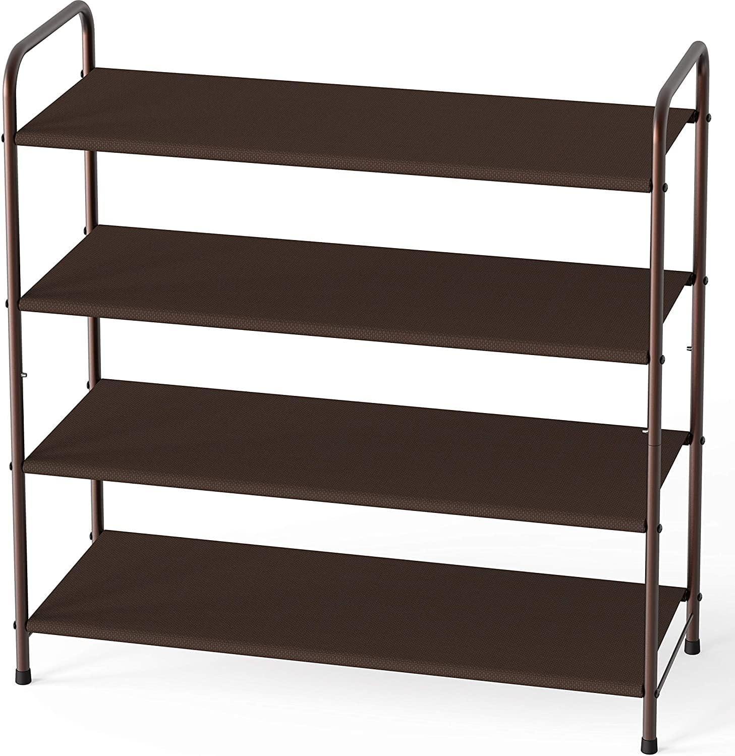 4 Tier Metal Shoe Rack Storage Organiser for Entryway and Bedroom - Harrogates