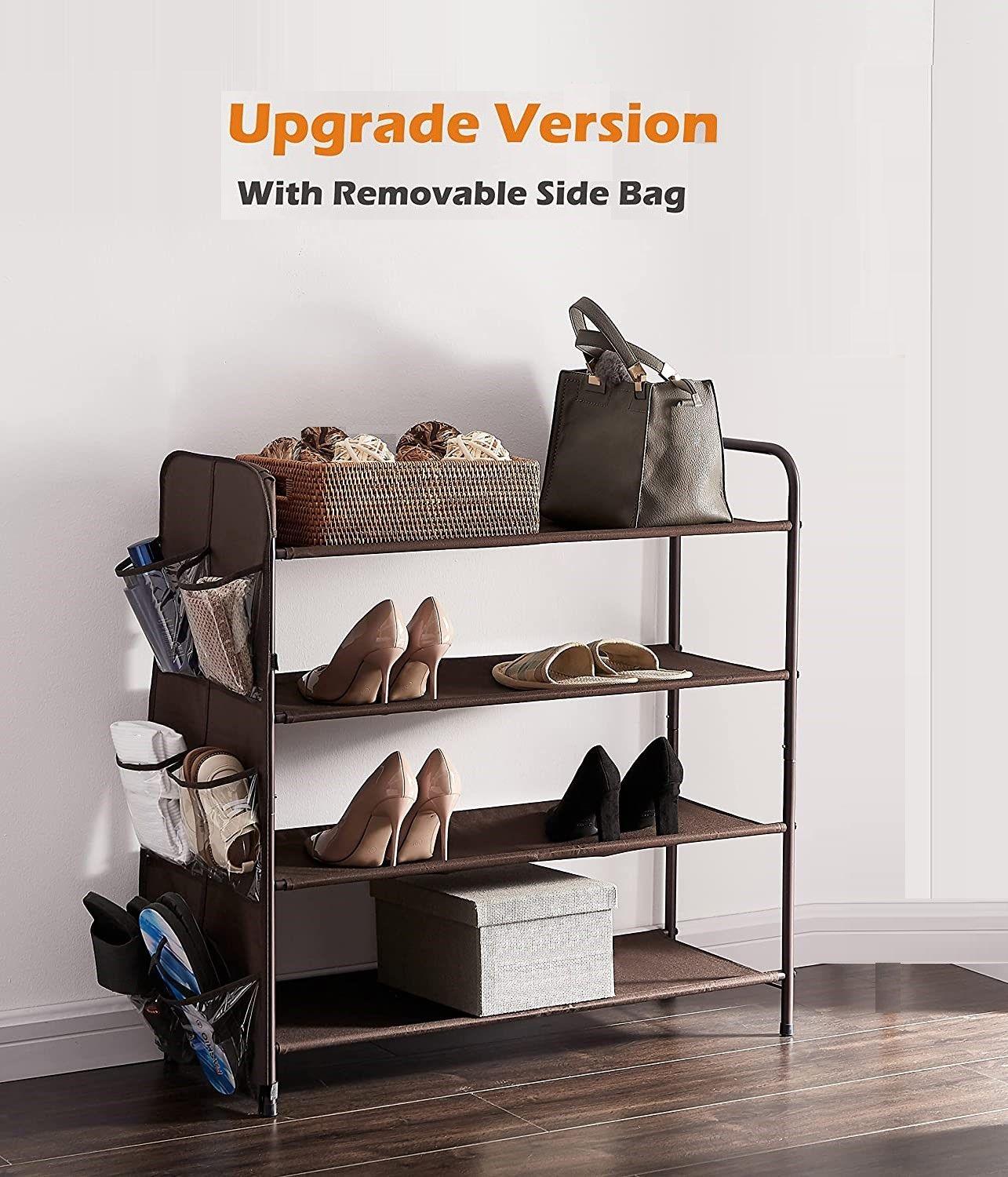 4 Tier Metal Shoe Rack Storage Organiser for Entryway and Bedroom - Harrogates
