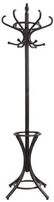 Brown Coat Rack with Stand Wooden Hat and 12 Hooks Hanger Walnut tree - Harrogates