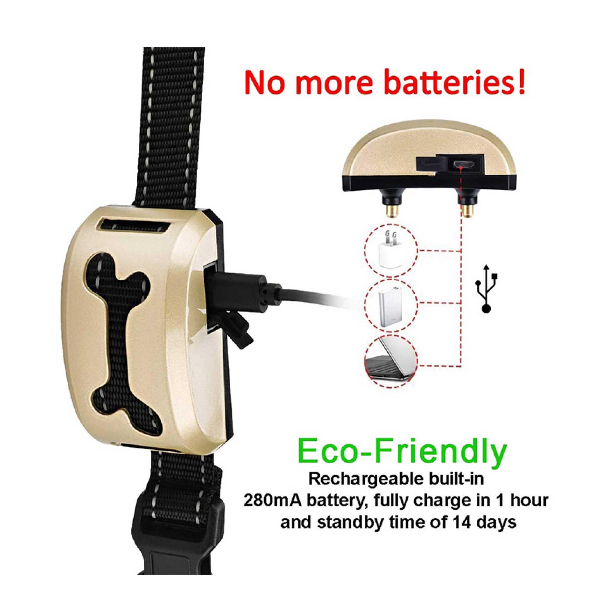 Dog Bark Collar - Sound and Vibration Automatic USB Rechargeable Training Device - Harrogates