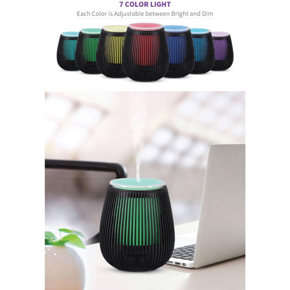 Essential Oil Aroma Diffuser USB - 100ml Black Portable Ultrasonic Car Humidifier - Harrogates
