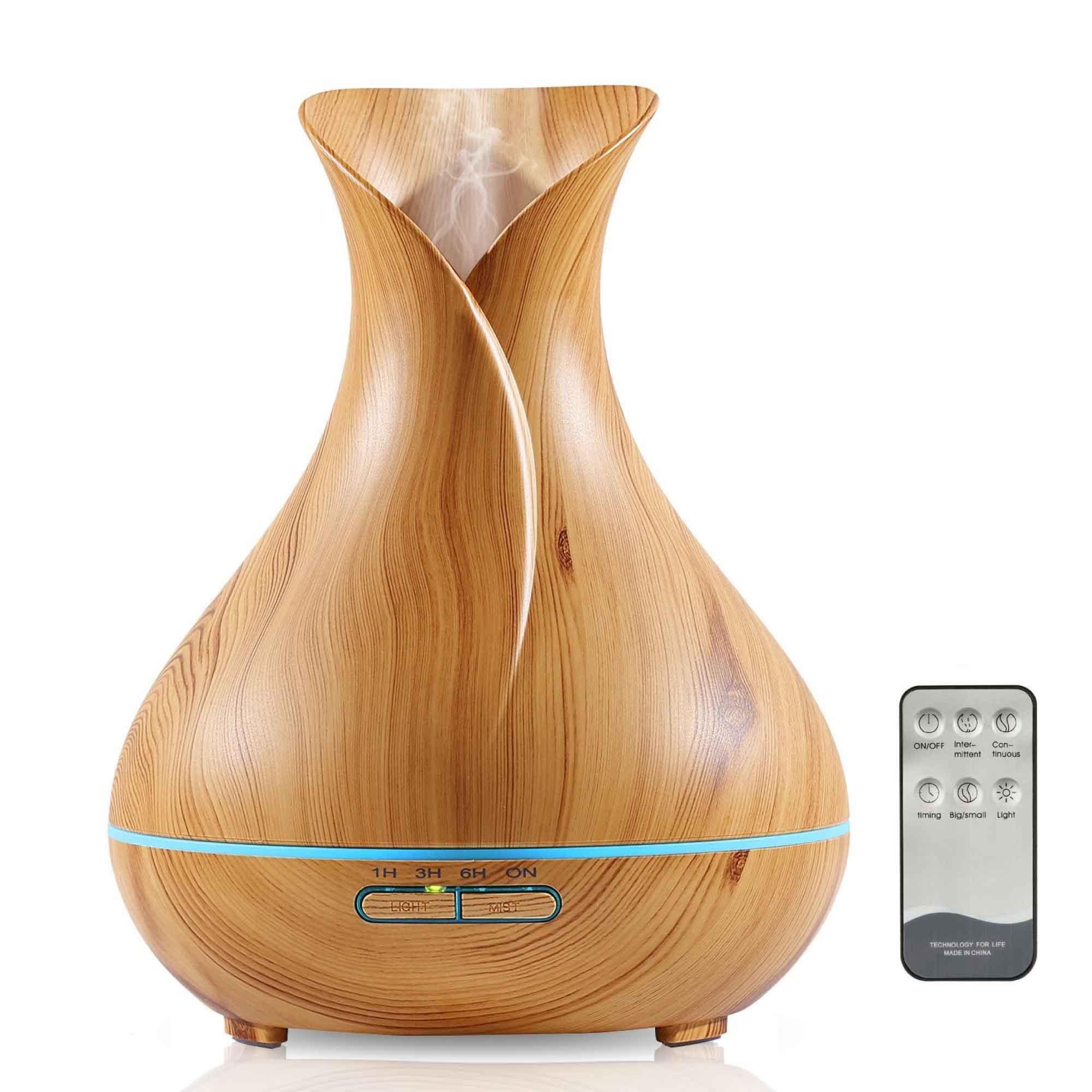 Essential Oil Aroma Diffuser Tulip Light Wood Colour Ultrasonic Mist Humidifier - Harrogates