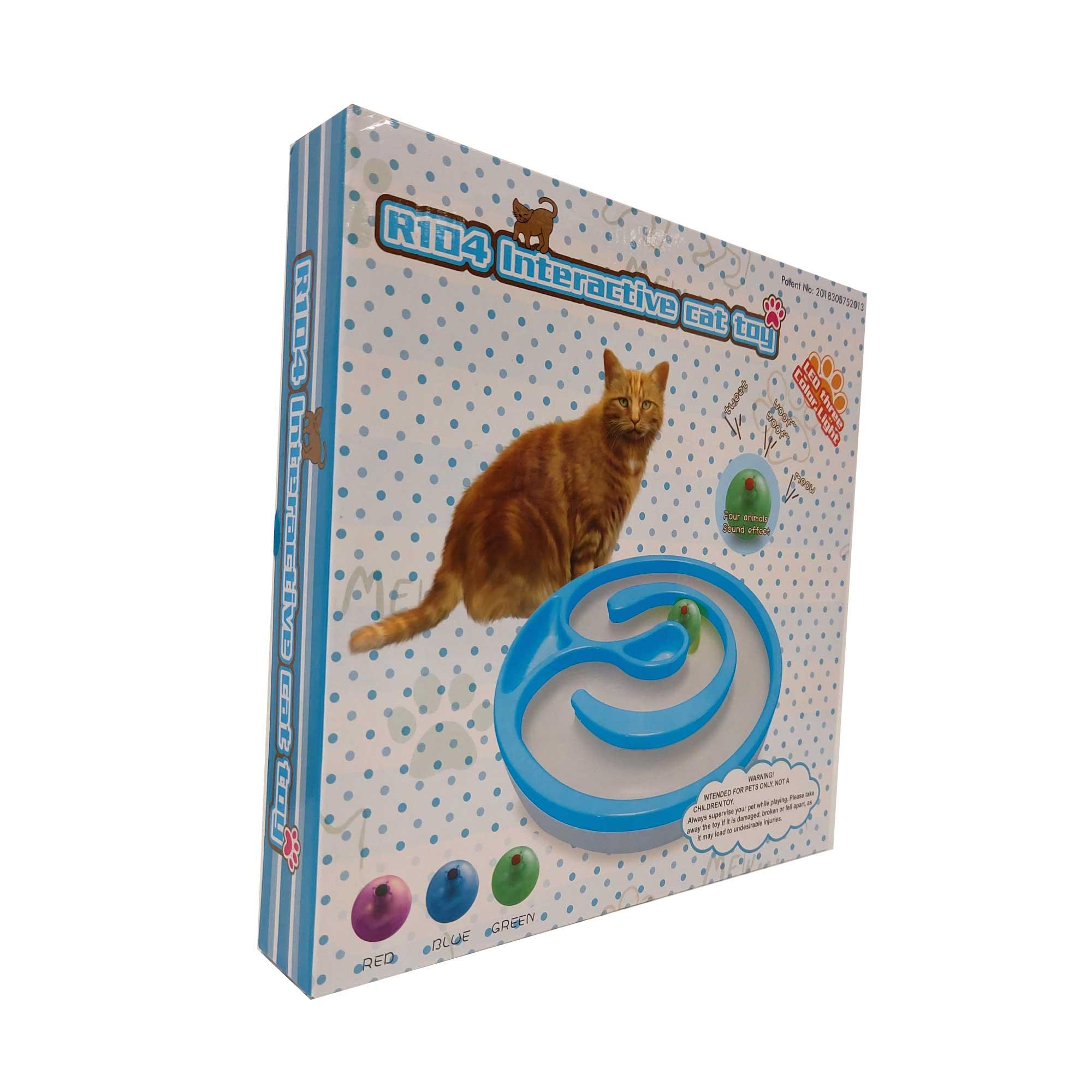 Interactive Cat Track Circle with LED Sound Light Rolling Ball - Chase Play Toy - Harrogates