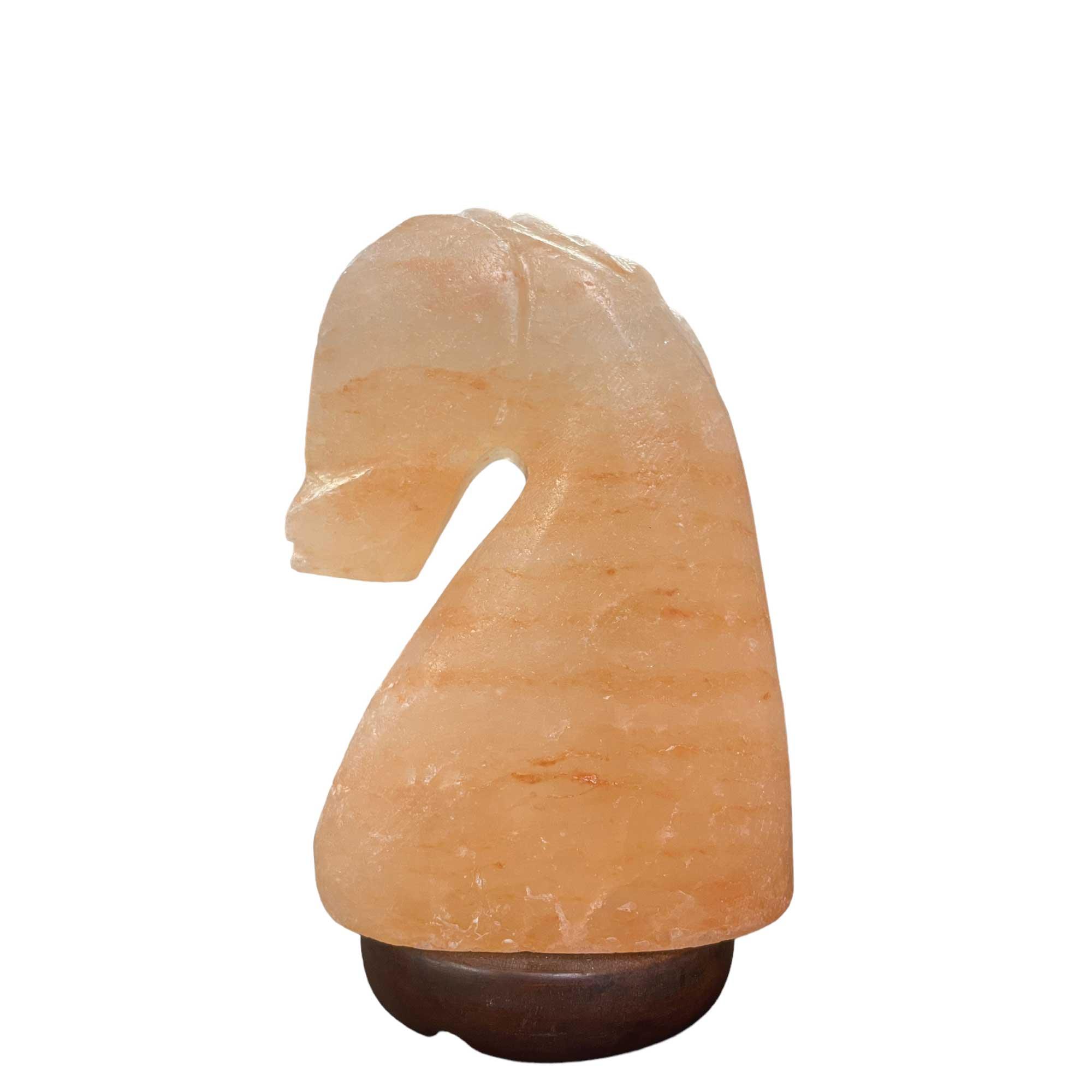 12V 12W Horse Himalayan Pink Salt Lamp Carved Knight Rock Crystal Light Bulb On/Off - Harrogates