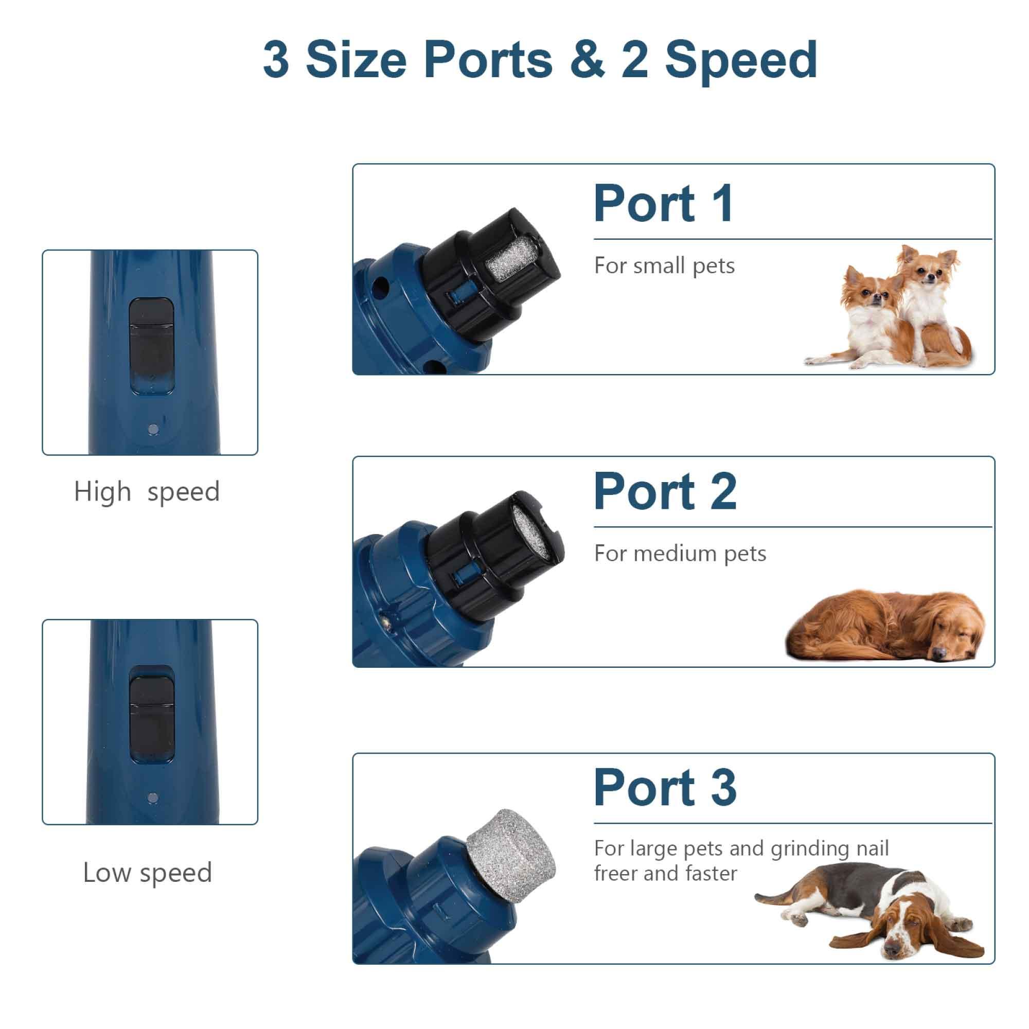 LED Light Pet Nail Grinder Dog Cat Electric Trimmer 2 Speed Rechargeable Filer - Harrogates