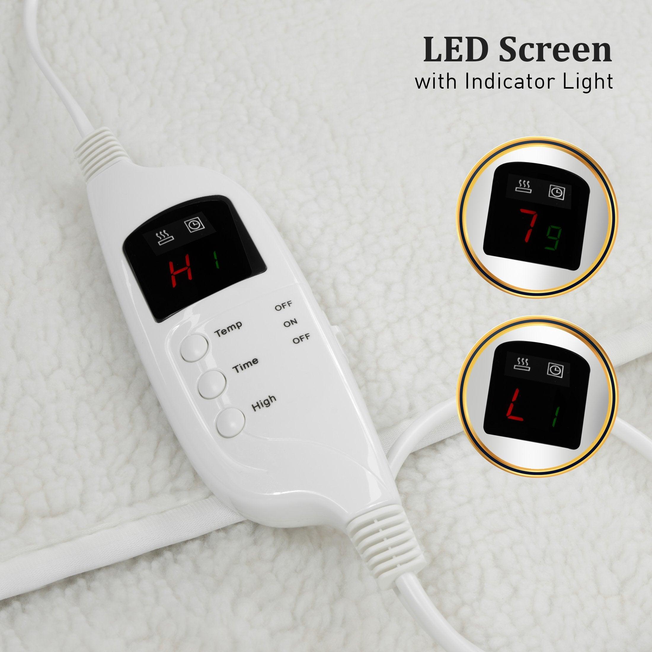 Laura Hill Heated Electric Blanket Fitted Fleece Underlay Throw Single - Harrogates