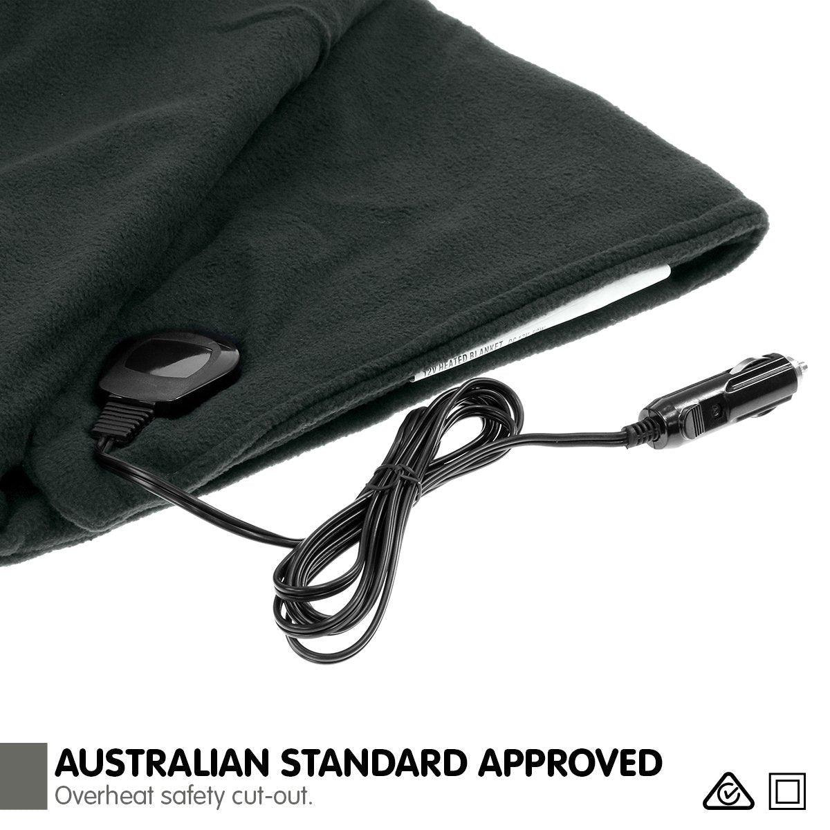 Laura Hill Heated Electric Car Blanket 150x110cm 12v - Black - Harrogates