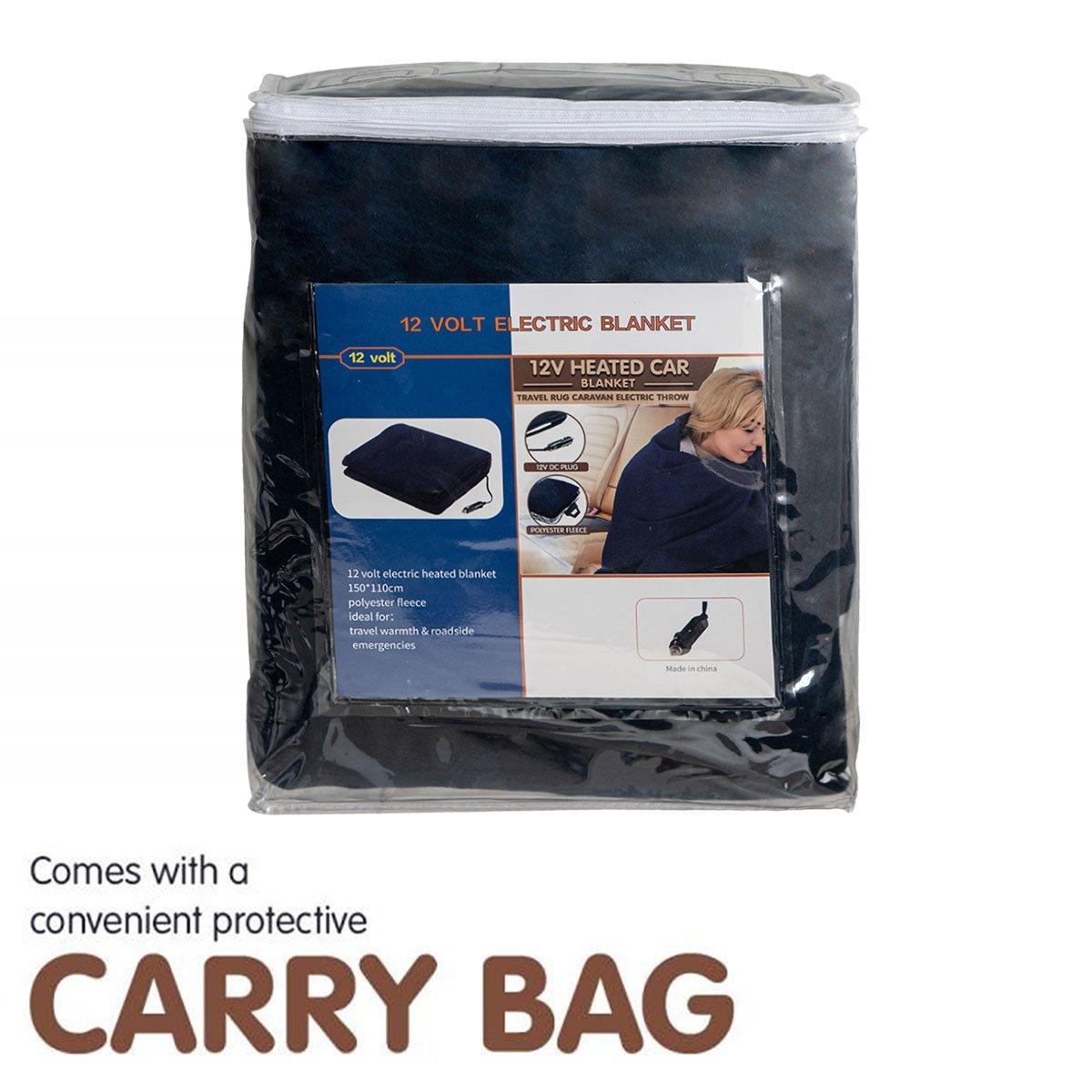 Laura Hill Heated Electric Car Blanket 150x110cm 12v - Blue - Harrogates