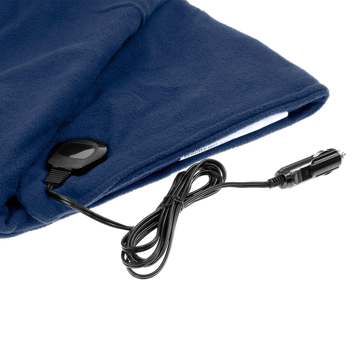 Laura Hill Heated Electric Car Blanket 150x110cm 12v - Navy Blue - Harrogates
