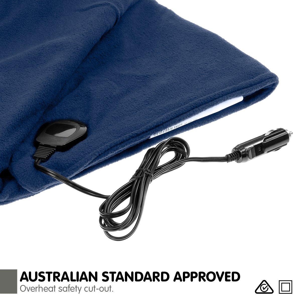 Laura Hill Heated Electric Car Blanket 150x110cm 12v - Navy Blue - Harrogates