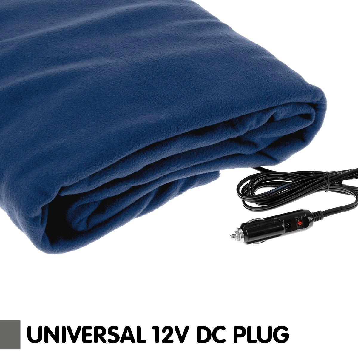 Laura Hill Heated Electric Car Blanket 150x110cm 12v - Navy Blue - Harrogates