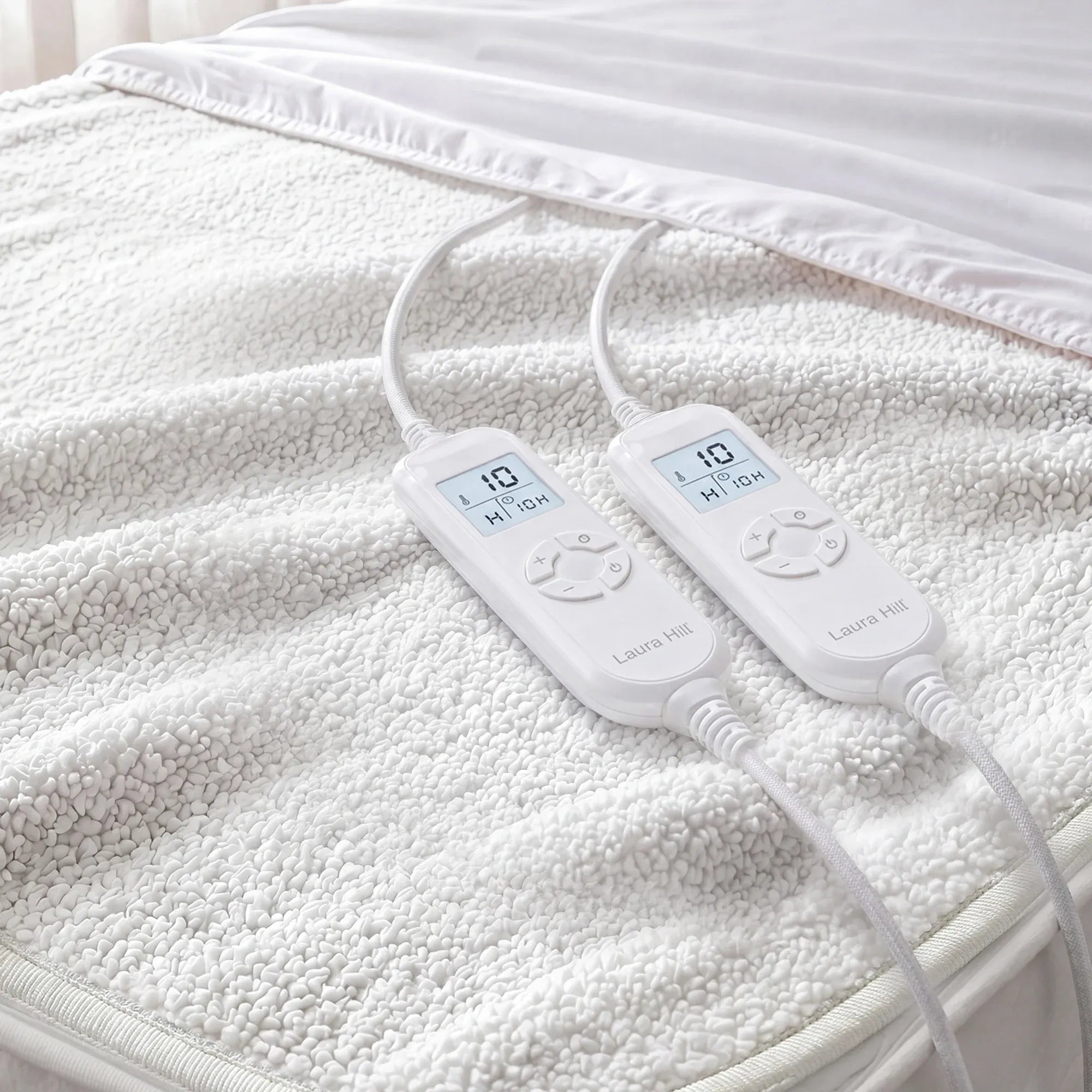 Laura Hill Electronic Fleecy Electric Blanket Heated Fitted Queen Size Bed Safety 9 Levels
