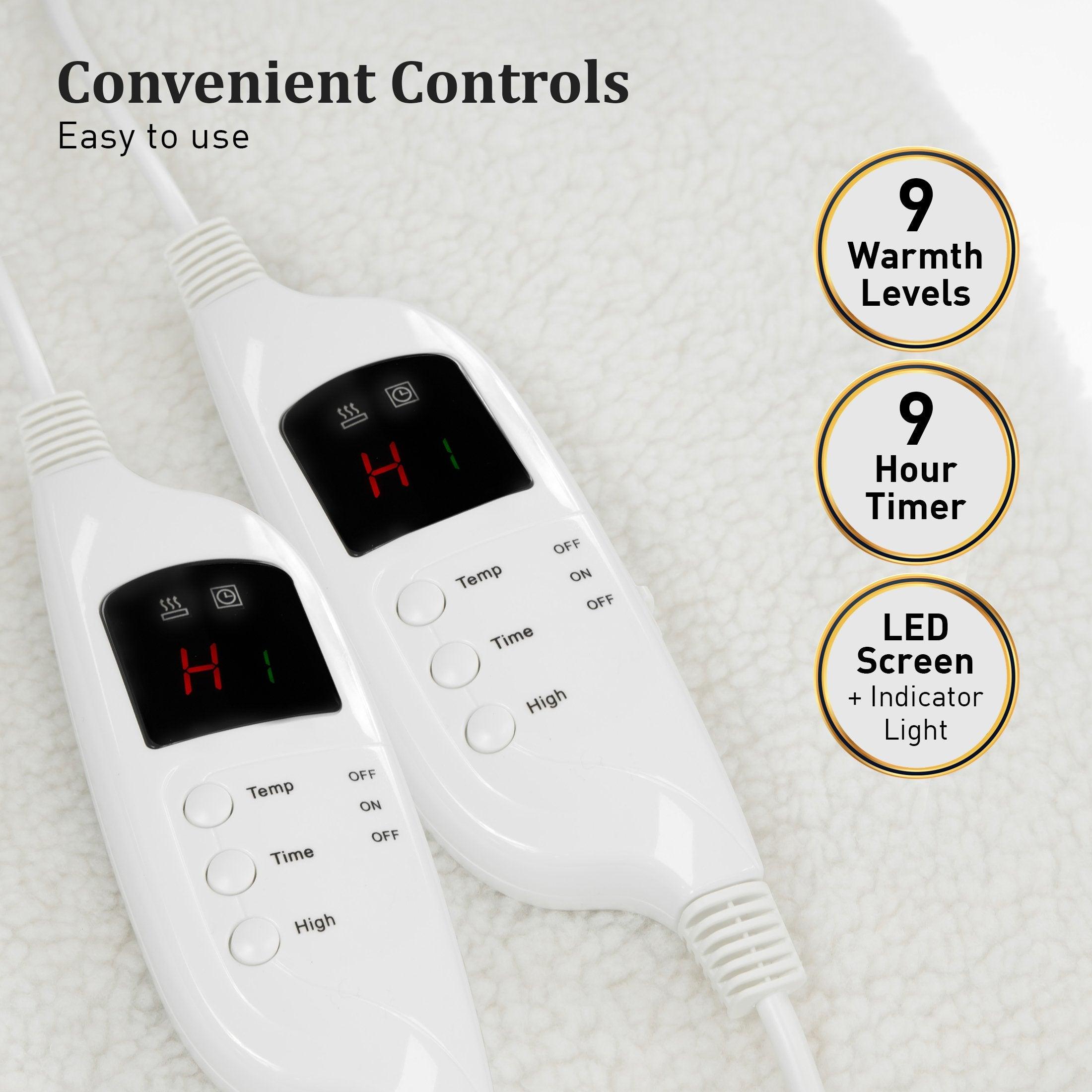 Laura Hill Electric Blanket Heated Fitted King Size Bed Safety 9 Heat Levels - Harrogates