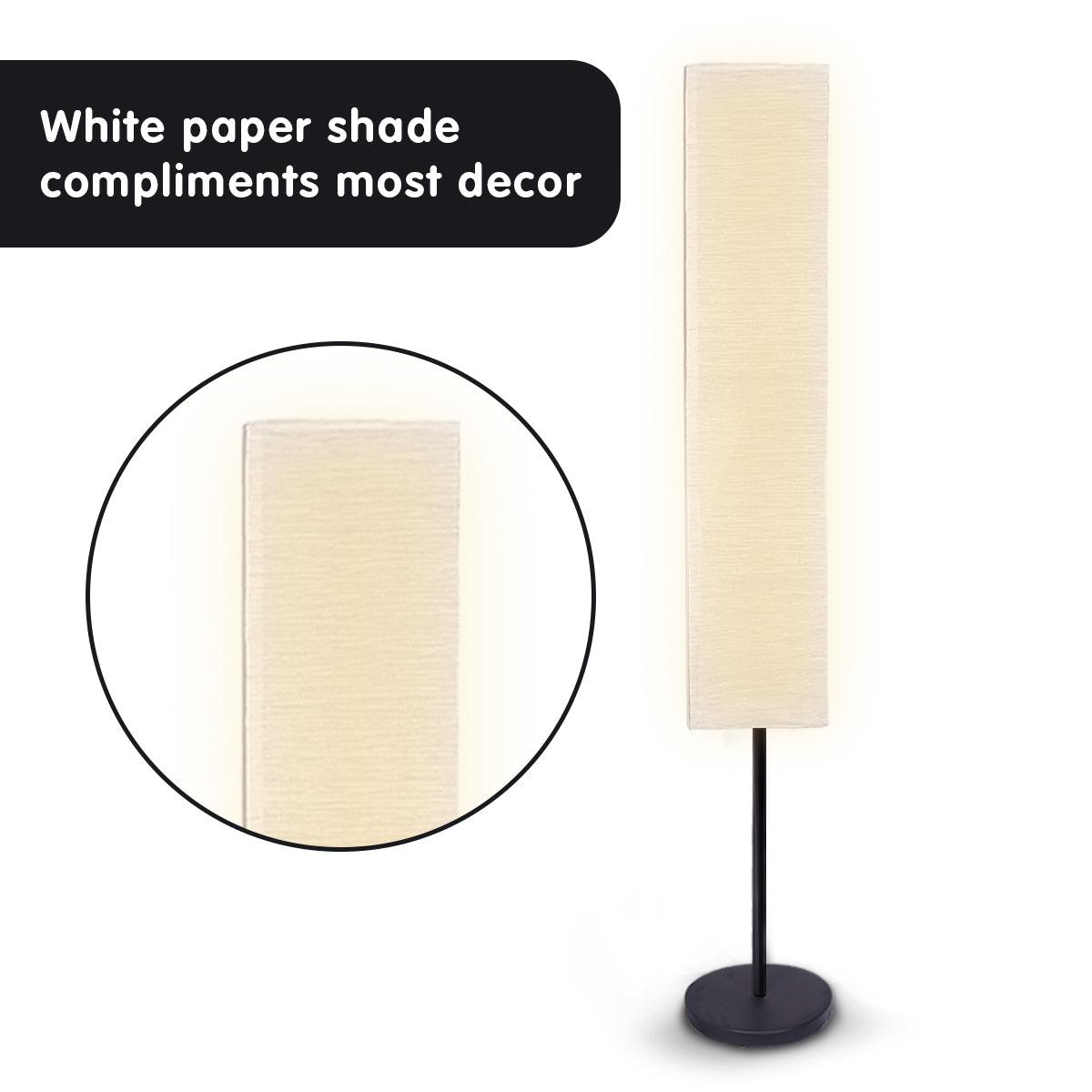 Sarantino Metal Floor Lamp with White Paper Wrinkle Shade Light Stand - Harrogates