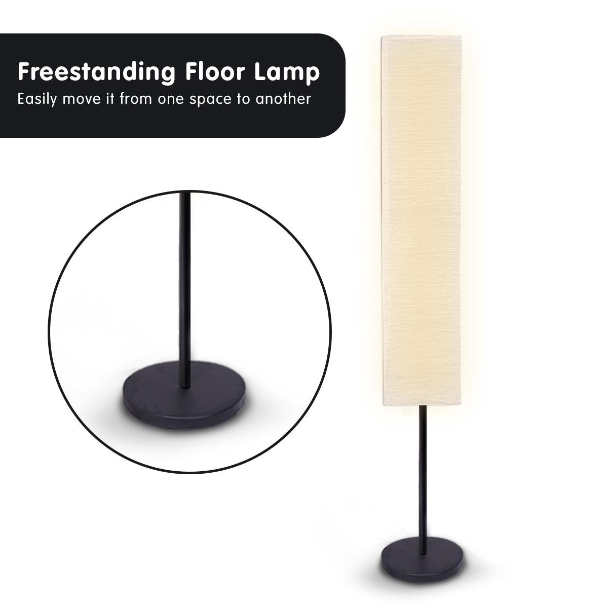 Sarantino Metal Floor Lamp with White Paper Wrinkle Shade Light Stand - Harrogates