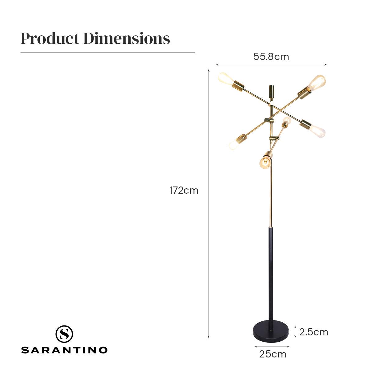 Sarantino 6-Light Metal Sputnik Floor Lamp - Harrogates