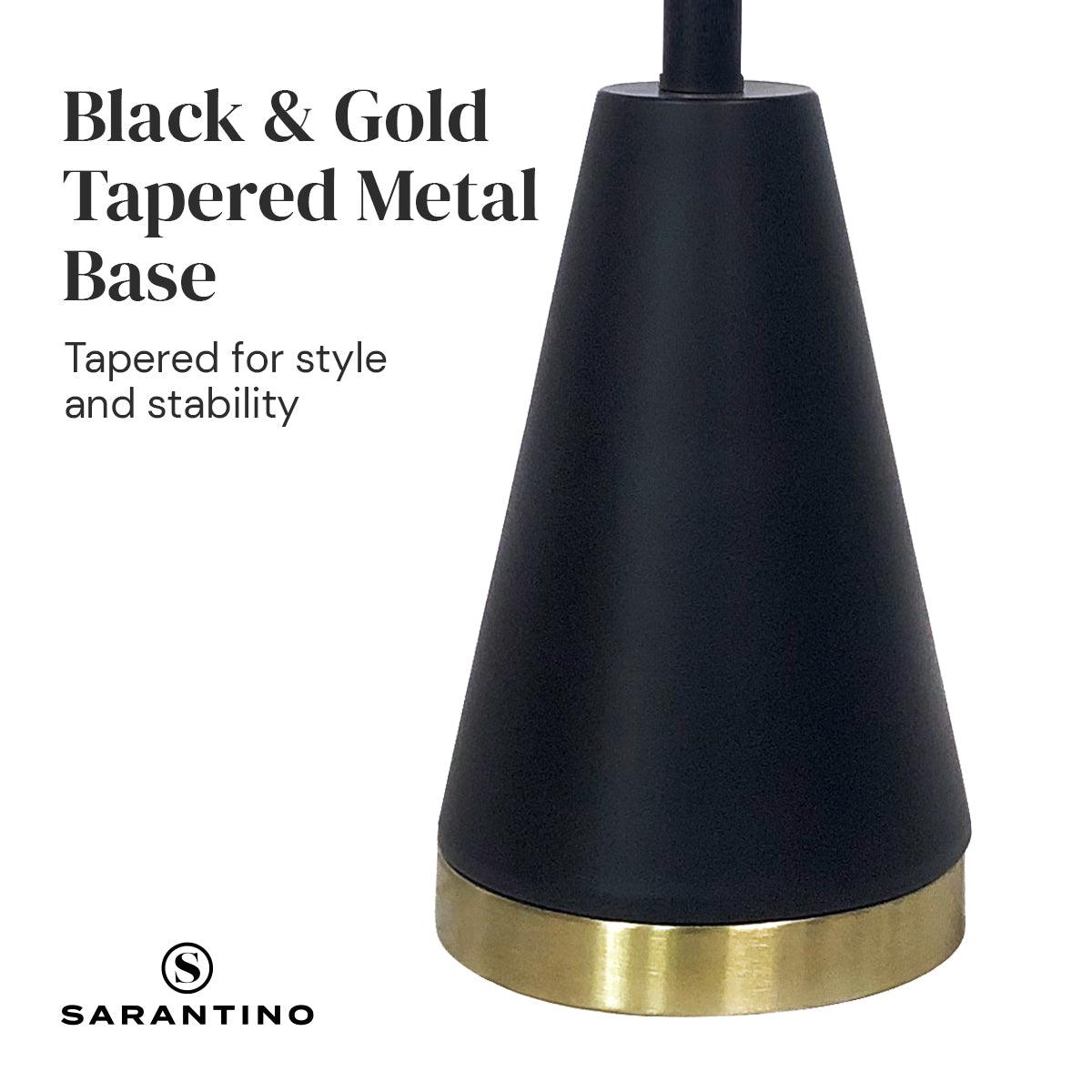 Sarantino Metal Table Lamp in Black and Gold - Harrogates