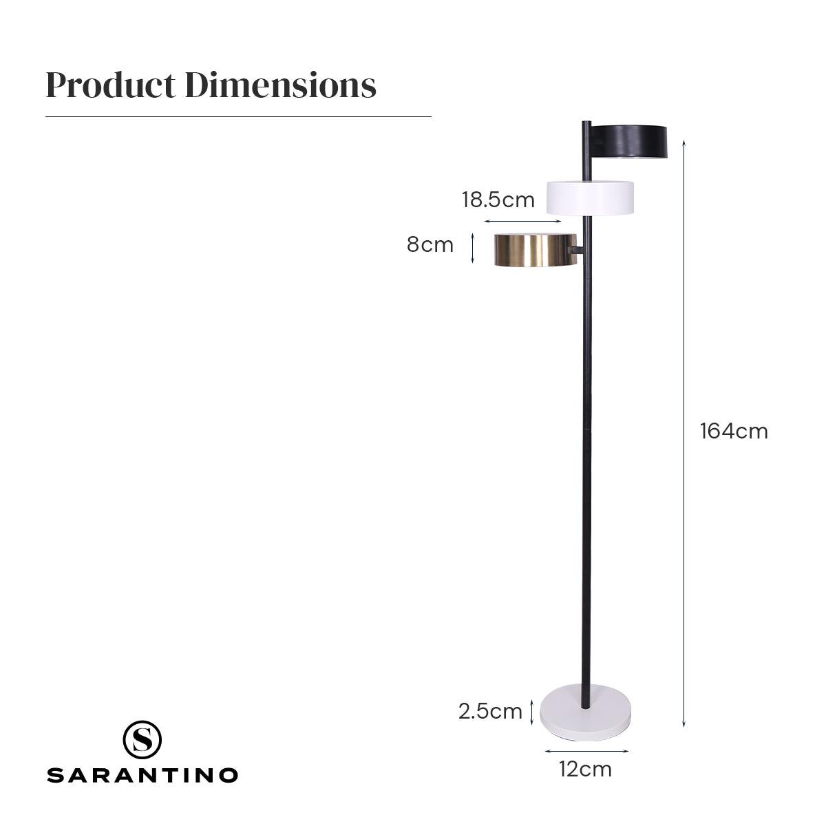 Sarantino Metal Floor Lamp with 3 Swirl Shades - Harrogates