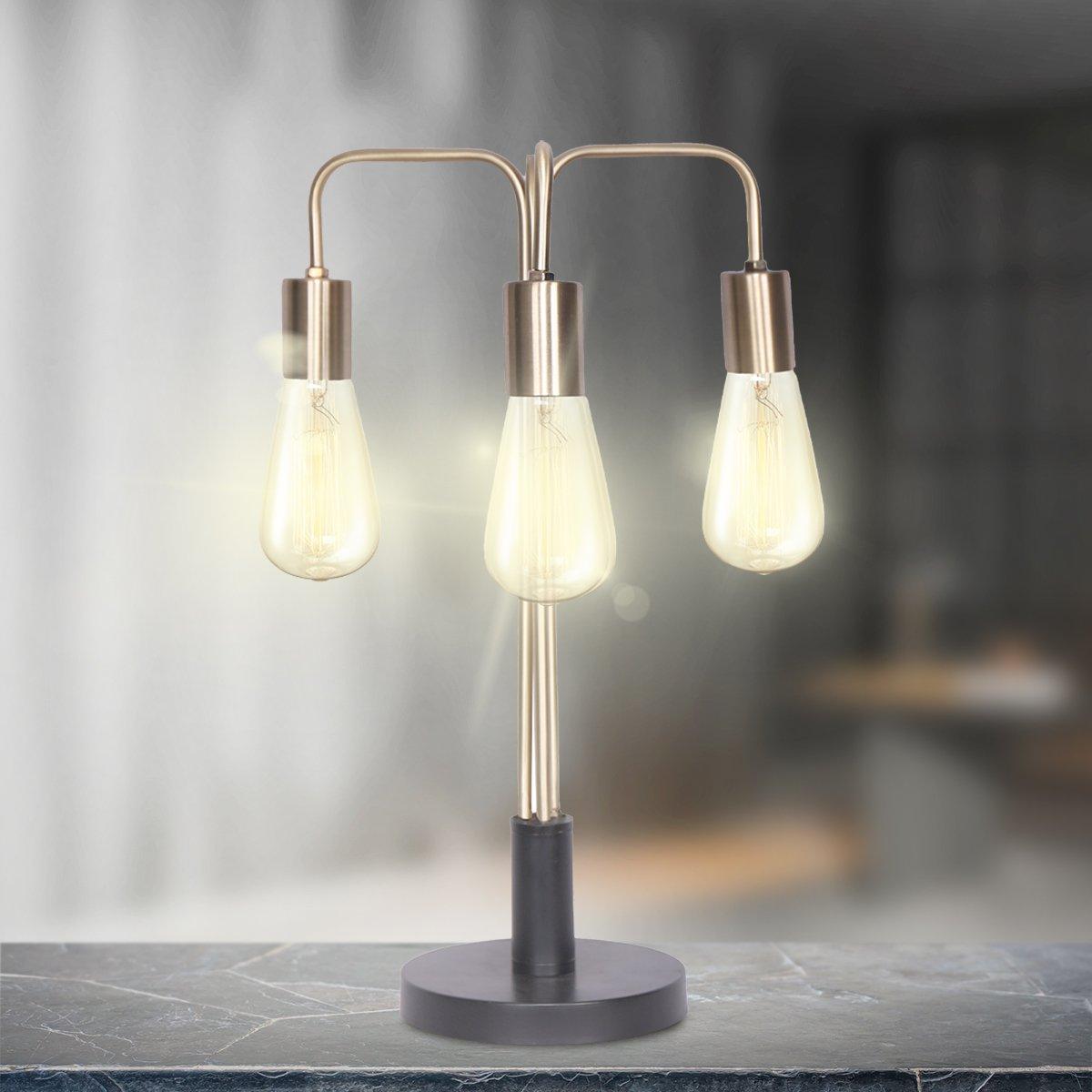 Sarantino Exposed Bulb Industrial Table Lamp - Harrogates
