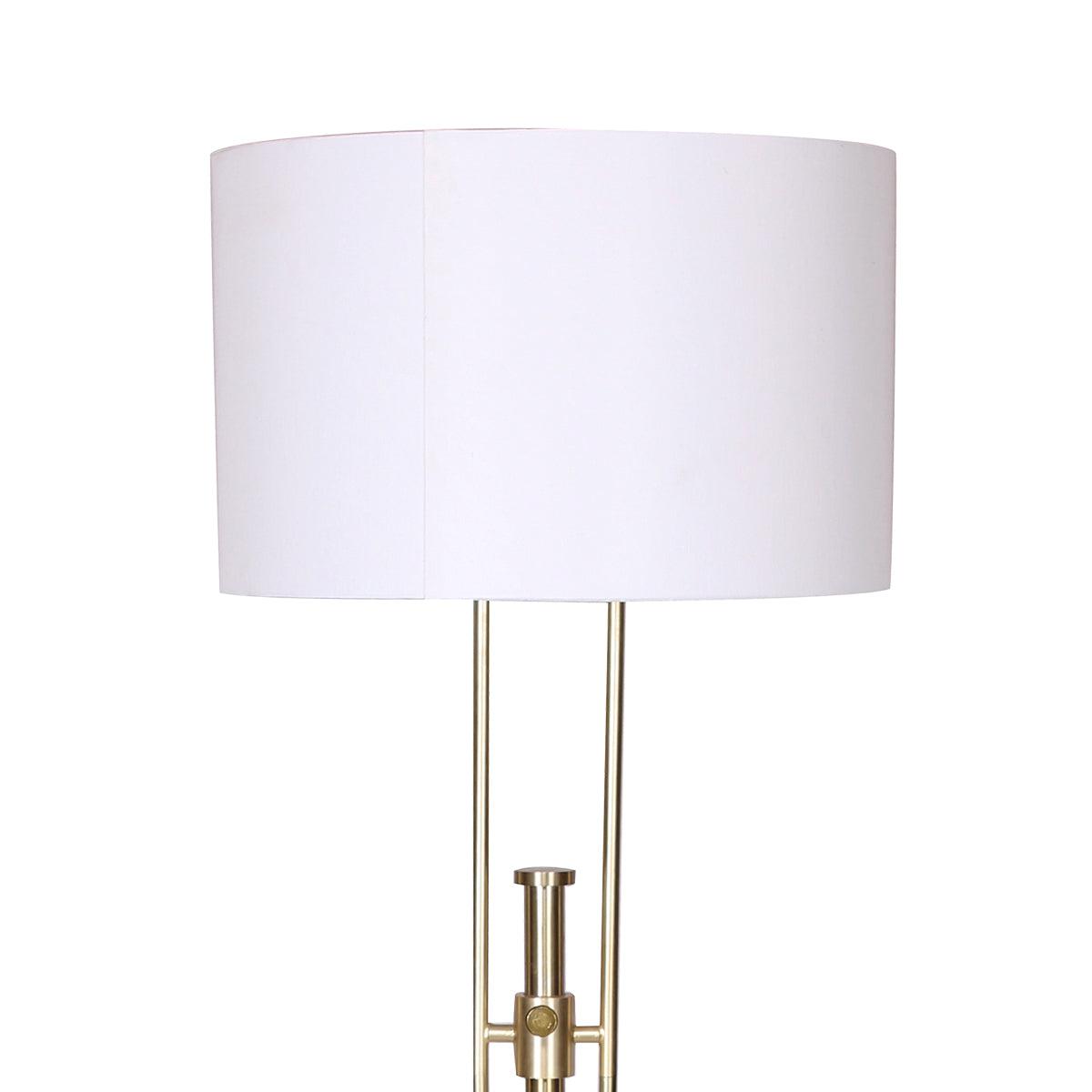 Sarantino Brushed Gold Height-Adjustable Metal Floor Lamp - Harrogates