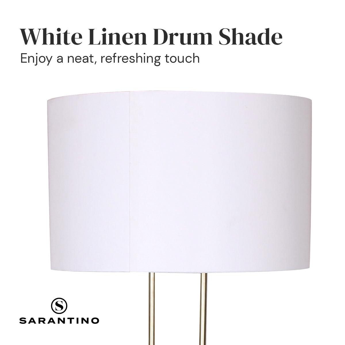 Sarantino Brushed Gold Height-Adjustable Metal Floor Lamp - Harrogates