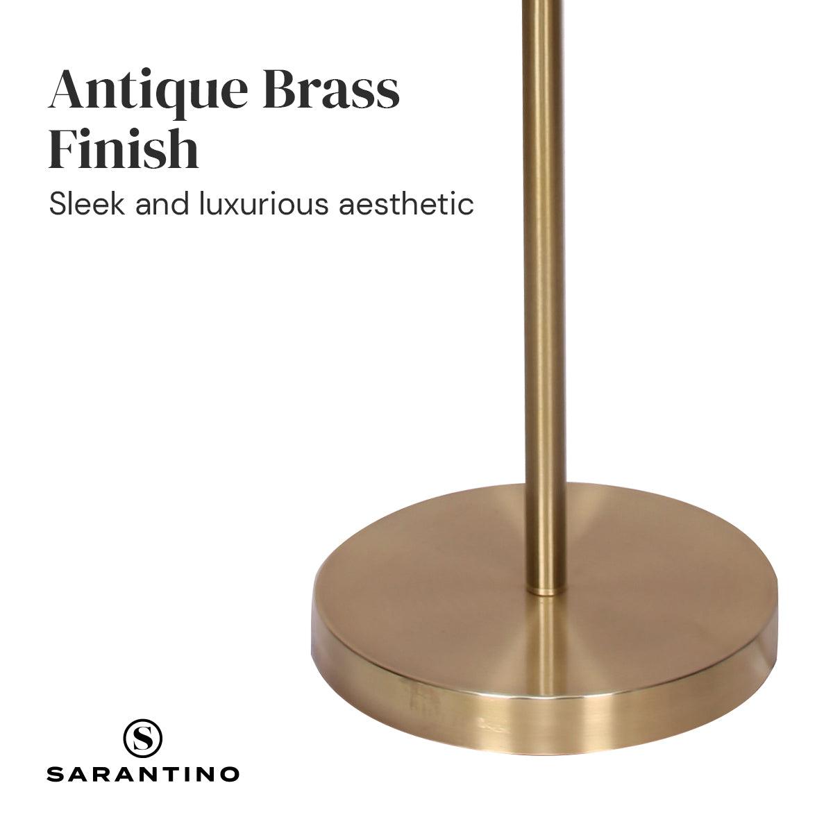 Sarantino Brushed Gold Height-Adjustable Metal Floor Lamp - Harrogates