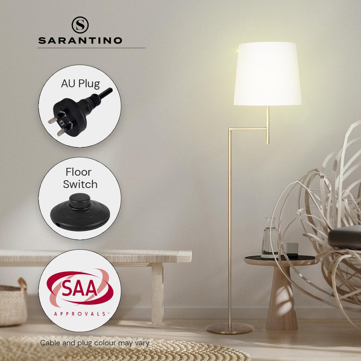 Sarantino Nickel Metal Arc Floor Lamp - Harrogates
