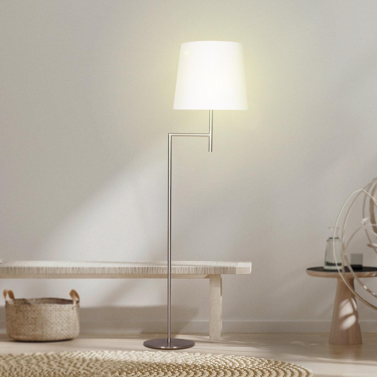 Sarantino Nickel Metal Arc Floor Lamp - Harrogates